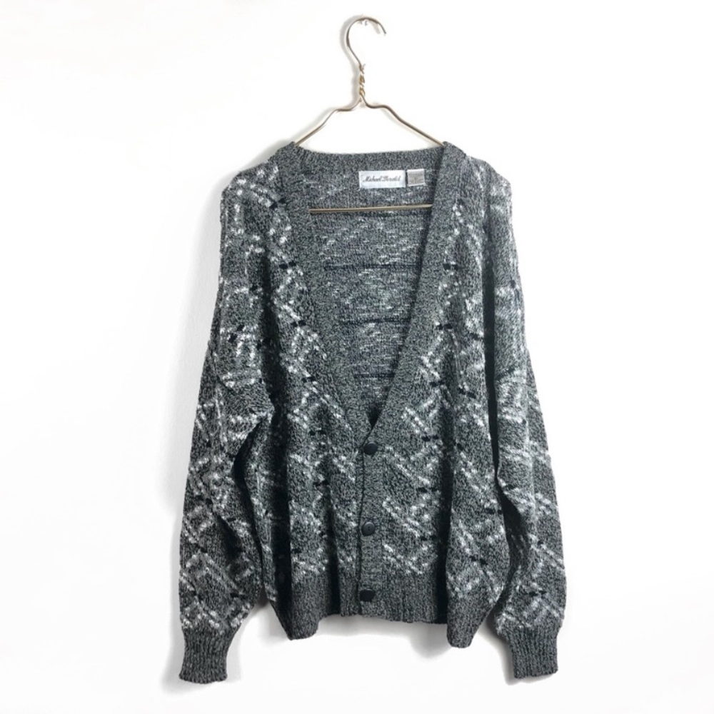 Michael Gerald • Gray/White Speckled Cardigan.